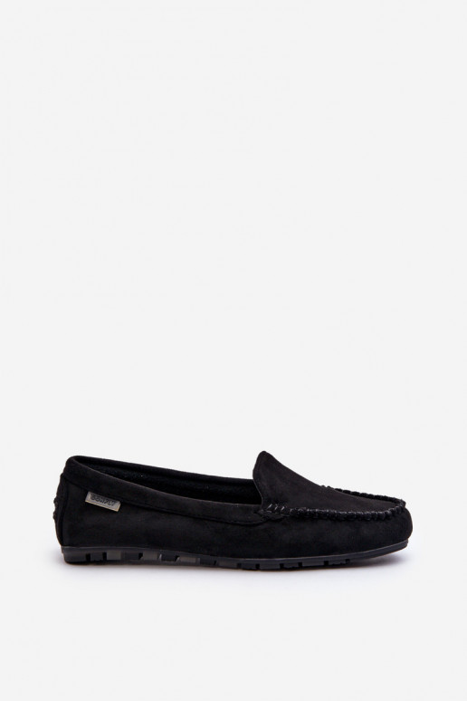 Moteriški mokasinai, pagaminti iš Eco Suede Black Amrutia Moteriški mokasinai, pagaminti iš Eco Suede Black Amrutia