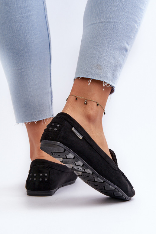 Moteriški mokasinai, pagaminti iš Eco Suede Black Amrutia Moteriški mokasinai, pagaminti iš Eco Suede Black Amrutia