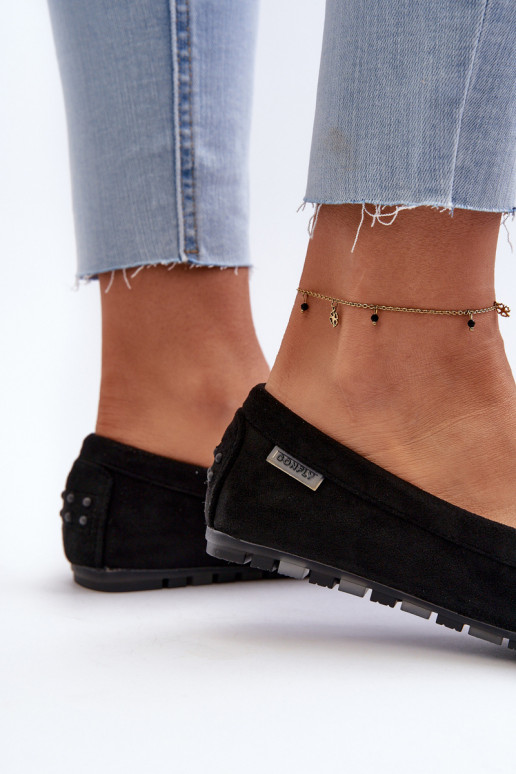 Moteriški mokasinai, pagaminti iš Eco Suede Black Amrutia Moteriški mokasinai, pagaminti iš Eco Suede Black Amrutia