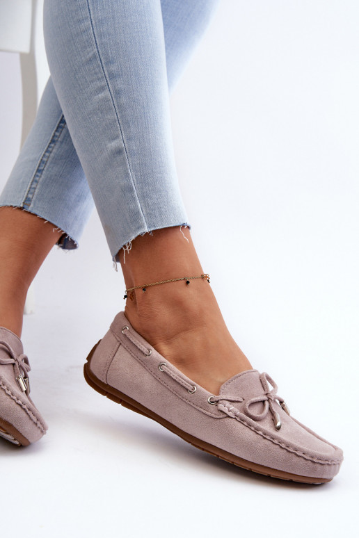 Elegantiški zomšiniai mokasinai Violetinės spalvos Si Passione Elegantiški zomšiniai mokasinai Violetinės spalvos Si Passione