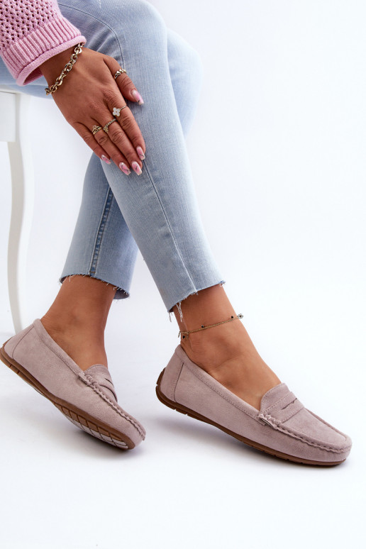 Elegantiški zomšiniai mokasinai Violetinės spalvos Lenvie Elegantiški zomšiniai mokasinai Violetinės spalvos Lenvie