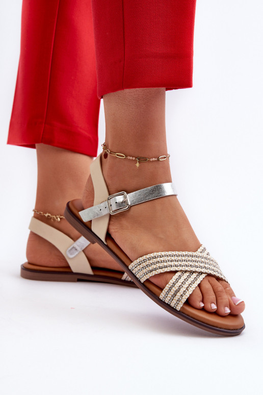 Lygiapadės basutės moterims S.Barski MY923 smėlio spalvos