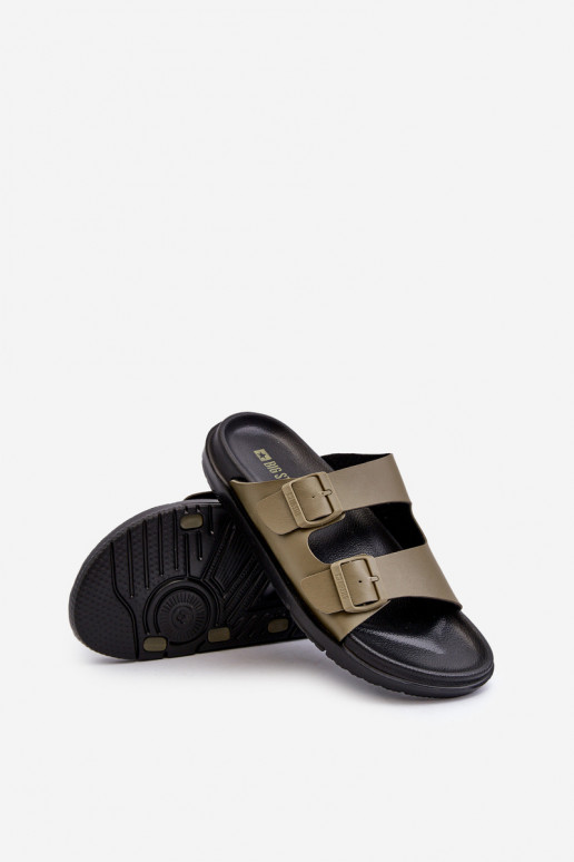 Lengvos vyriškos šlepetės su sagtimis Big Star NN174592 chaki spalvos Lengvos vyriškos šlepetės su sagtimis Big Star NN174592 chaki spalvos