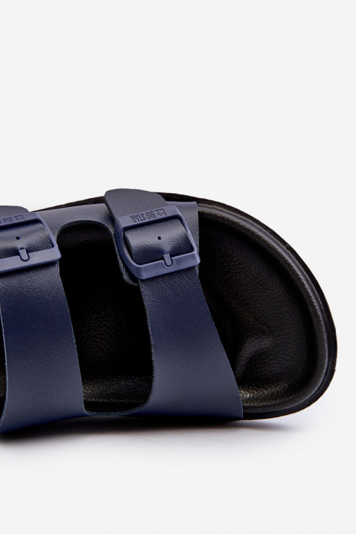 Lengvos vyriškos šlepetės su sagtimis Big Star NN174593 tamsiai mėlynos spalvos Lengvos vyriškos šlepetės su sagtimis Big Star NN174593 tamsiai mėlynos spalvos