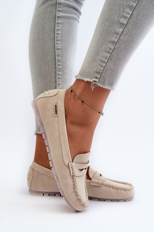 moteriški mokasinai iš eko odos dramblio kaulo spalvos Celoria