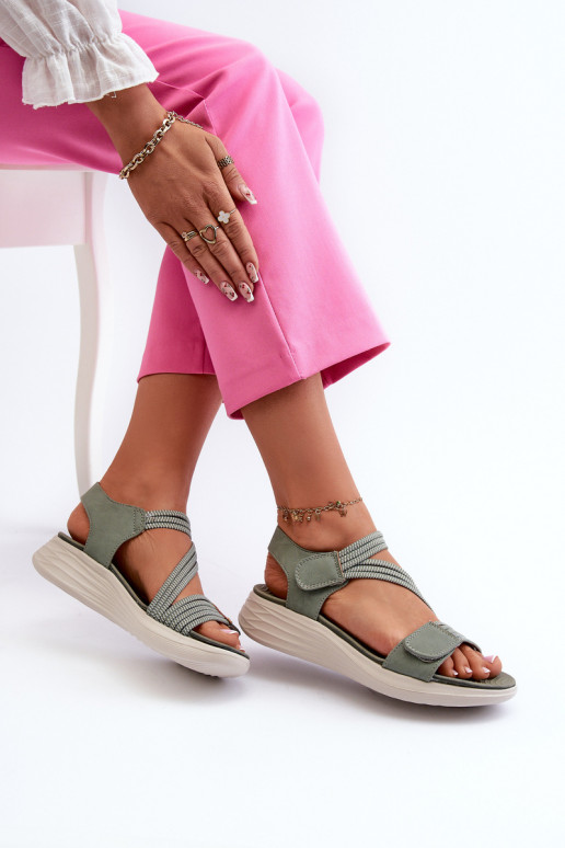 Patogios basutės su lipniais užsegimais žalios spalvos Eladora Patogios basutės su lipniais užsegimais žalios spalvos Eladora