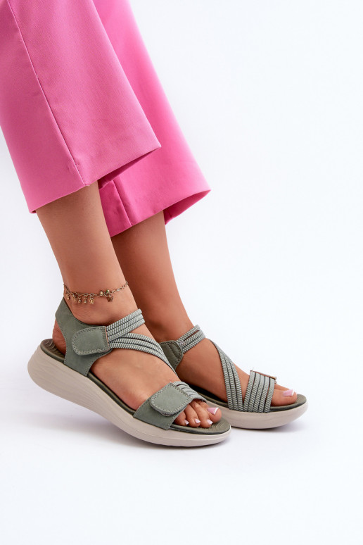 Patogios basutės su lipniais užsegimais žalios spalvos Eladora Patogios basutės su lipniais užsegimais žalios spalvos Eladora