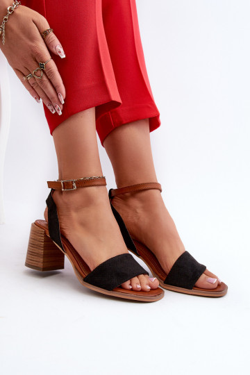 Moteriškos aukštakulnės basutės, pagamintos iš Eco Suede Black Ronvia 2