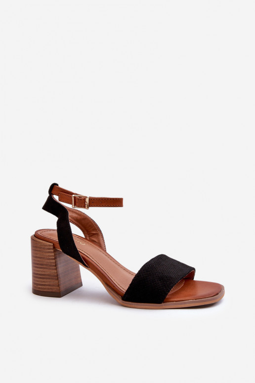 Moteriškos aukštakulnės basutės, pagamintos iš Eco Suede Black Ronvia