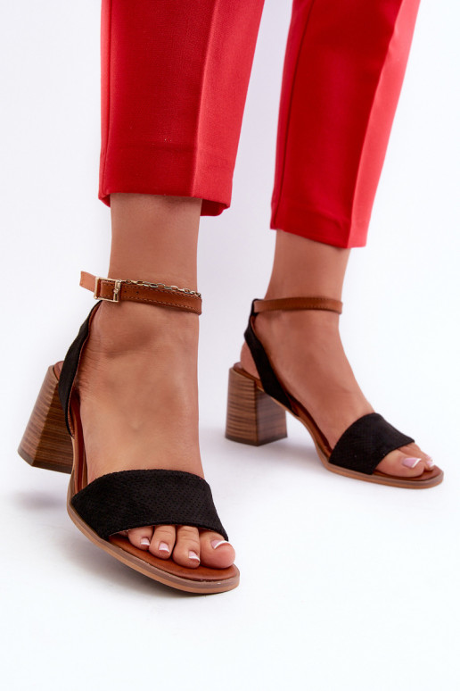 Moteriškos aukštakulnės basutės, pagamintos iš Eco Suede Black Ronvia