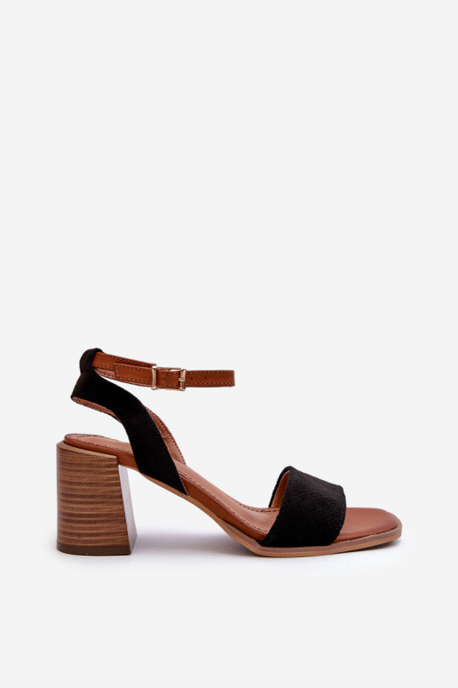 Moteriškos aukštakulnės basutės, pagamintos iš Eco Suede Black Ronvia