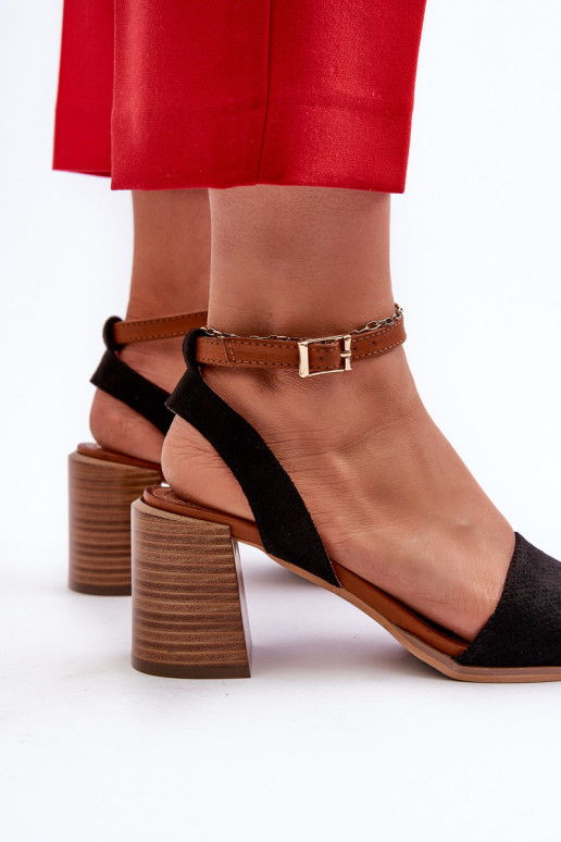 Moteriškos aukštakulnės basutės, pagamintos iš Eco Suede Black Ronvia