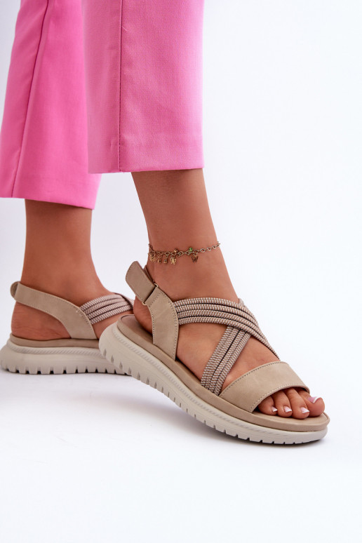 Patogios basutės su lipniais užsegimais smėlio spalvos Ceclea