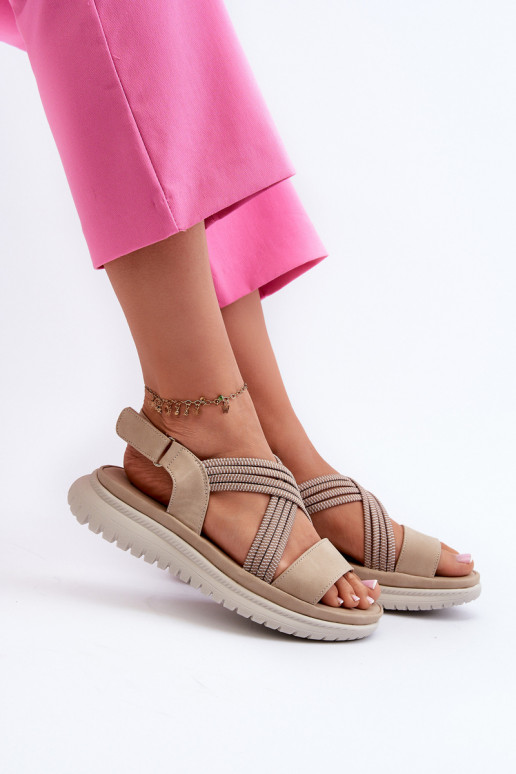 Patogios basutės su lipniais užsegimais smėlio spalvos Ceclea