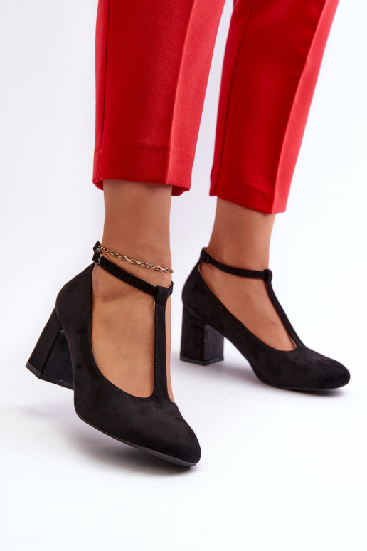 Juodi Raniyah Eco Suede kulnų siurbliai