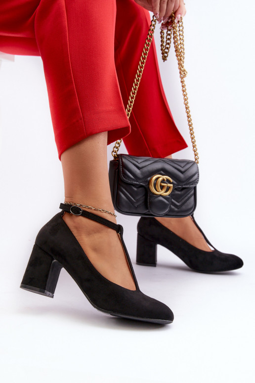 Juodi Raniyah Eco Suede kulnų siurbliai