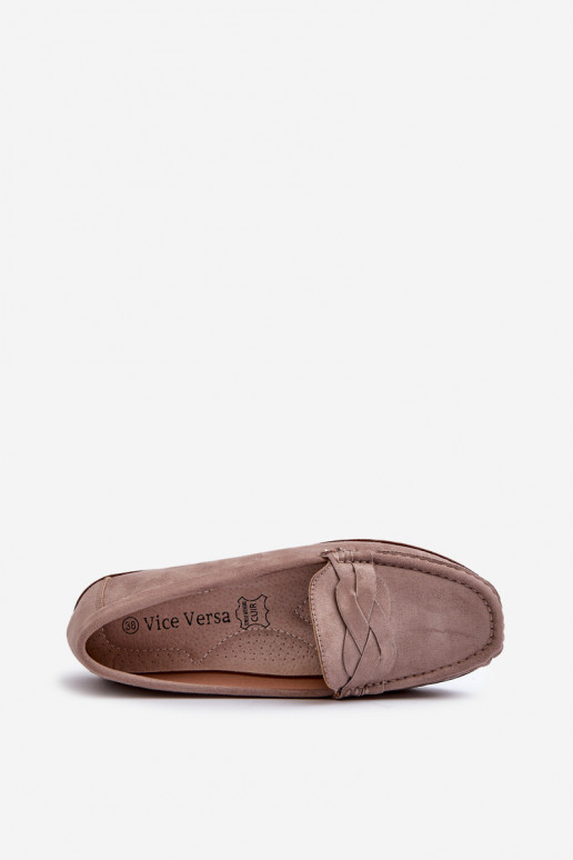 Moteriški ekologiški zomšiniai mokasinai, tamsiai smėlio spalvos Nestalia Moteriški ekologiški zomšiniai mokasinai, tamsiai smėlio spalvos Nestalia