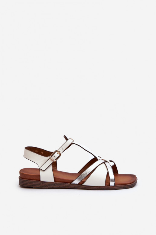 Lygiapadės basutės moterims iš eko odos Sergio Leone SK071H baltos spalvos Lygiapadės basutės moterims iš eko odos Sergio Leone SK071H baltos spalvos