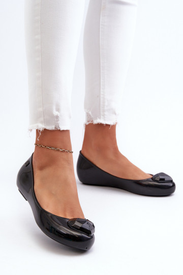 Balerinos su širdelėmis  NN285011 juodos spalvos