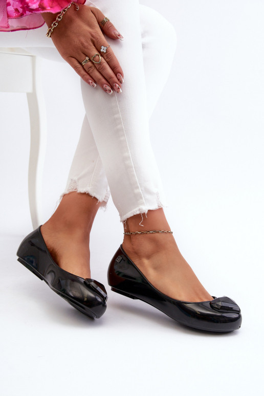 Balerinos su širdelėmis  NN285011 juodos spalvos Balerinos su širdelėmis  NN285011 juodos spalvos