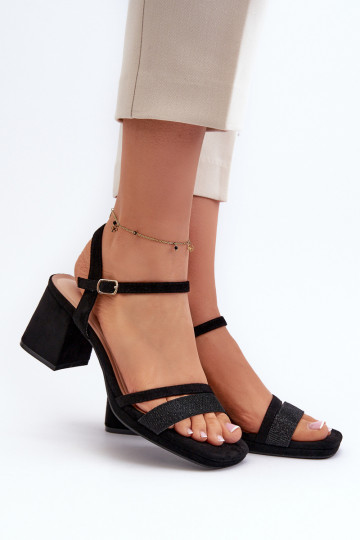 Elegantiškos aukštakulnės basutės juodos spalvos Tessata 2