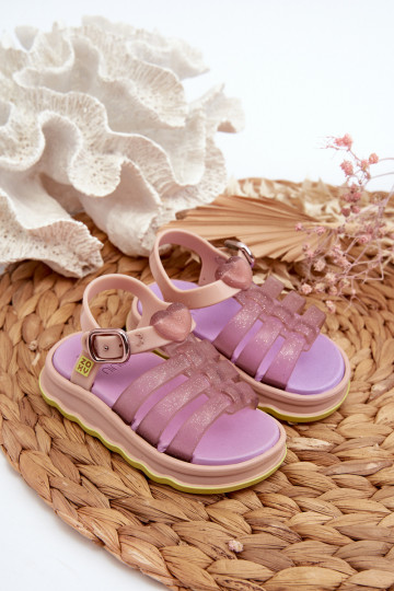 Vaikiškos basutės su lipniais užsegimais  NN385020 Violetinės spalvos