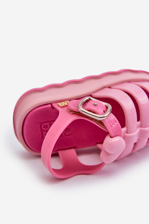 Vaikiškos basutės su lipniais užsegimais  NN385018 rožinės spalvos Vaikiškos basutės su lipniais užsegimais  NN385018 rožinės spalvos