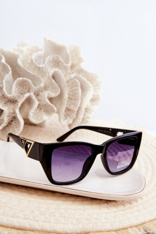 Moteriškos Akiniai nuo saulės Su puošniaisi Detalami UV400 juodos spalvos Moteriškos Akiniai nuo saulės Su puošniaisi Detalami UV400 juodos spalvos