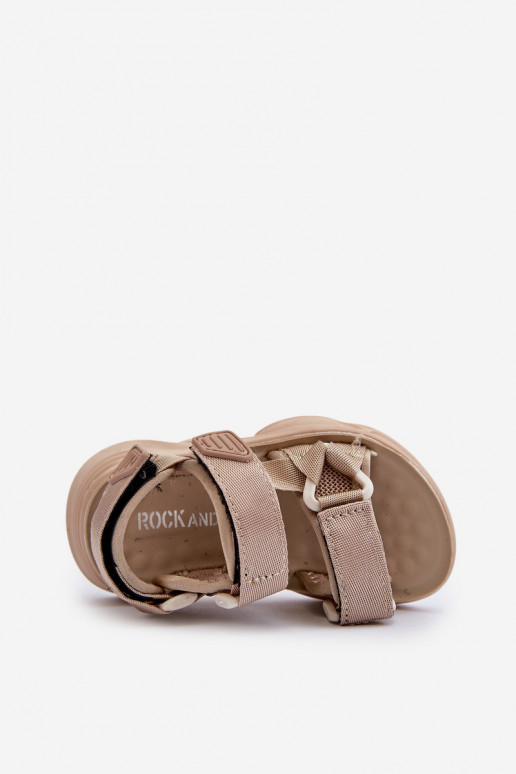 Vaikiškos basutės su lipniais užsegimaisy smėlio spalvos Orretta