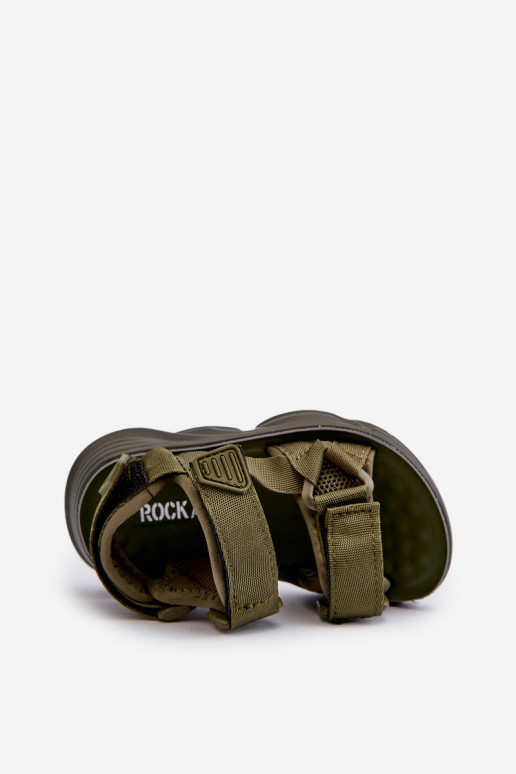 Vaikiškos basutės su lipniais užsegimaisy žalios spalvos Orretta