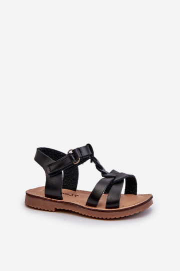 sandalai Vaikiški su lipniais užsegimais juodos spalvos Sarniema 2