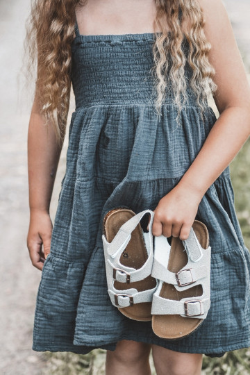 sandalai Vaikiški su platforma su lipniais užsegimais pilkos spalvos Rorria 2