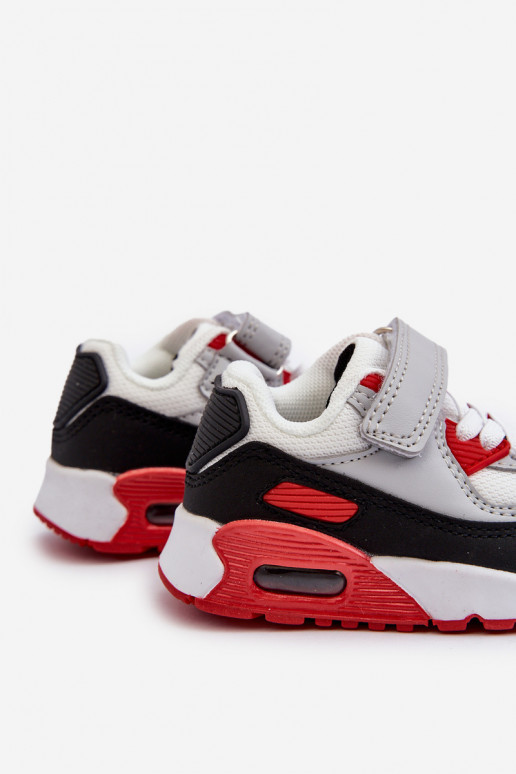 Sneakers modelio batai Vaikiški su lipniais užsegimais raudonos spalvos Krissandra