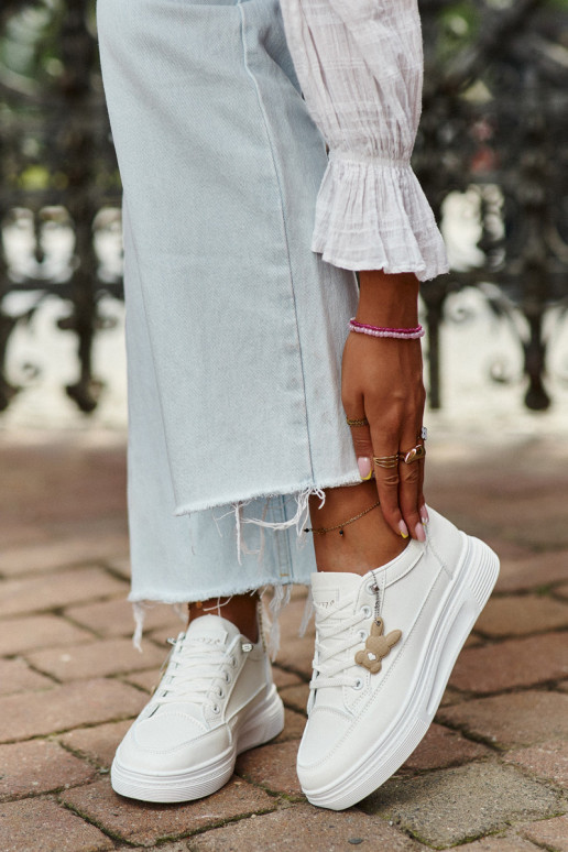 laisvalaikio batai sportiniai bateliai   su platforma su ornamentais baltos spalvos Vinceza 13613 laisvalaikio batai sportiniai bateliai   su platforma su ornamentais baltos spalvos Vinceza 13613