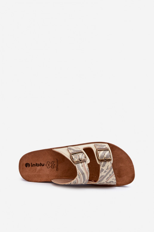 Patogios moteriškos šlepetės su sagtimis Inblu CP000045 aukso spalvos