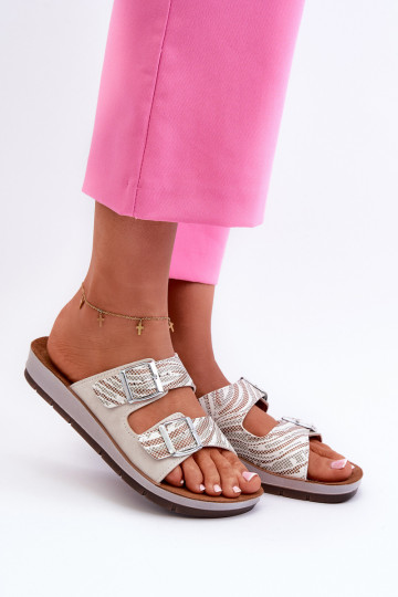 Patogios moteriškos šlepetės su sagtimis Inblu CP000045 smėlio spalvos 2