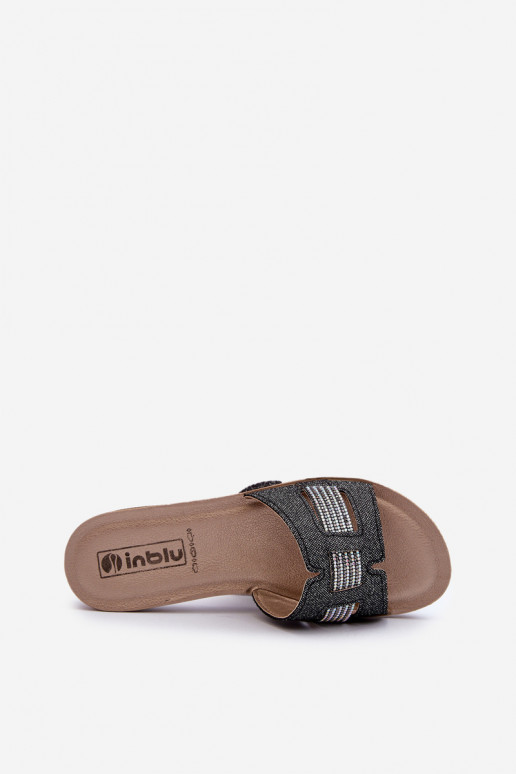 Patogios blizgančios šlepetės   Inblu BA000050 juodos spalvos