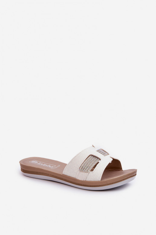 Patogios blizgančios šlepetės   Inblu BA000050 baltos spalvos