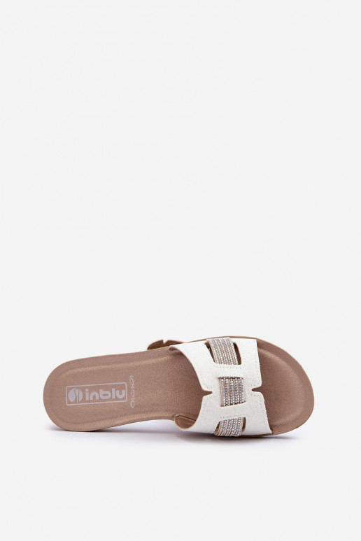 Patogios blizgančios šlepetės   Inblu BA000050 baltos spalvos