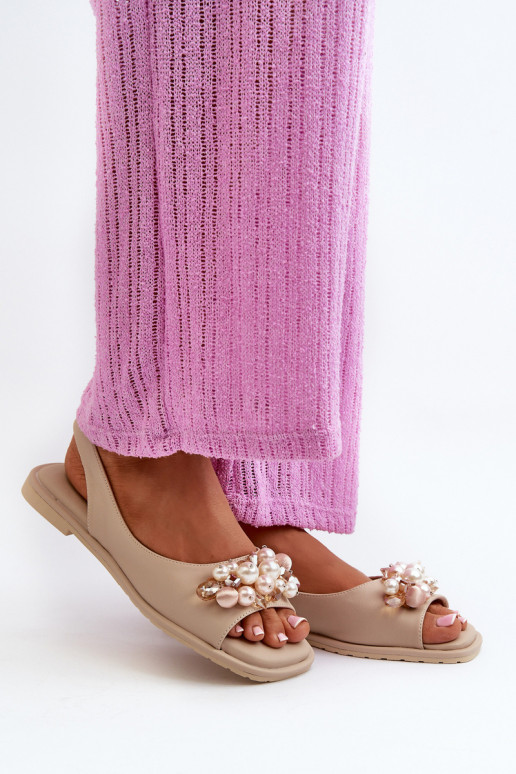 Moteriškos basutės su gražiomis detalėmis S.Barski KV27-004 smėlio spalvos Moteriškos basutės su gražiomis detalėmis S.Barski KV27-004 smėlio spalvos