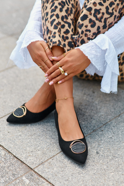 Bateliai žemu kulniuku Z iš eko zomšosu S.Barski KV27-037 juodos spalvos