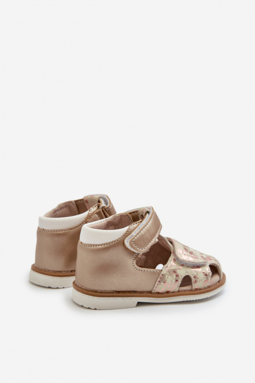 Vaikiški Raštuotas sandalai su lipniais užsegimais aukso spalvos Maellita Vaikiški Raštuotas sandalai su lipniais užsegimais aukso spalvos Maellita