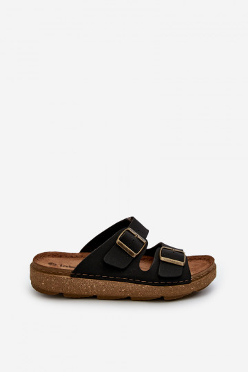 Lengva Patogios šlepetės Vyrai su sagtimis Inblu MT000016 juodos spalvos 2