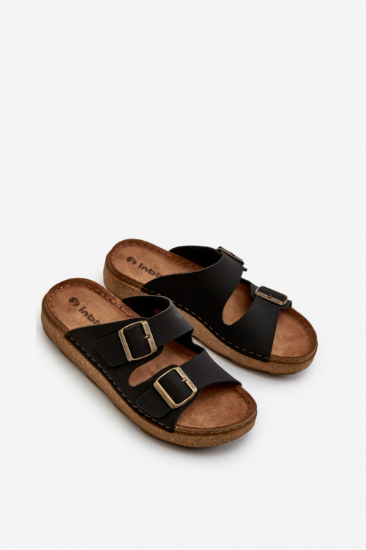 Lengva Patogios šlepetės Vyrai su sagtimis Inblu MT000016 juodos spalvos