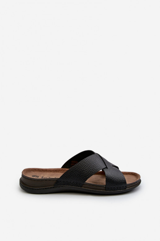 Patogus Lengvos šlepetės iš eko odos Inblu GV00001I juodos spalvos