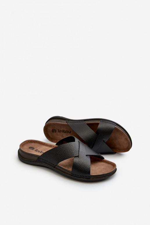 Patogus Lengvos šlepetės iš eko odos Inblu GV00001I juodos spalvos