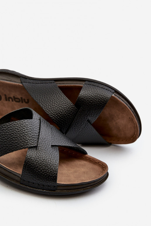 Patogus Lengvos šlepetės iš eko odos Inblu GV00001I juodos spalvos