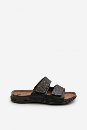 Patogios šlepetės Vyrai su juostelėmis su lipniais užsegimais Inblu GV00002I juodos spalvos 2