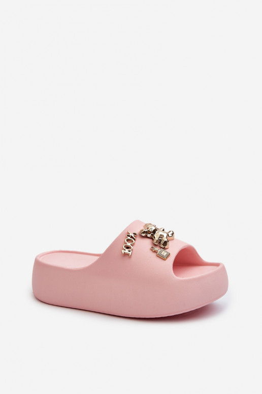 Moteriškos šlepetės Lengva Lengvos šlepetės su gražiomis detalėmis rožinės spalvos Orchia Moteriškos šlepetės Lengva Lengvos šlepetės su gražiomis detalėmis rožinės spalvos Orchia