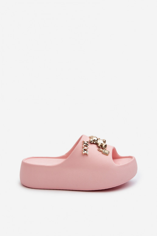 Moteriškos šlepetės Lengva Lengvos šlepetės su gražiomis detalėmis rožinės spalvos Orchia Moteriškos šlepetės Lengva Lengvos šlepetės su gražiomis detalėmis rožinės spalvos Orchia